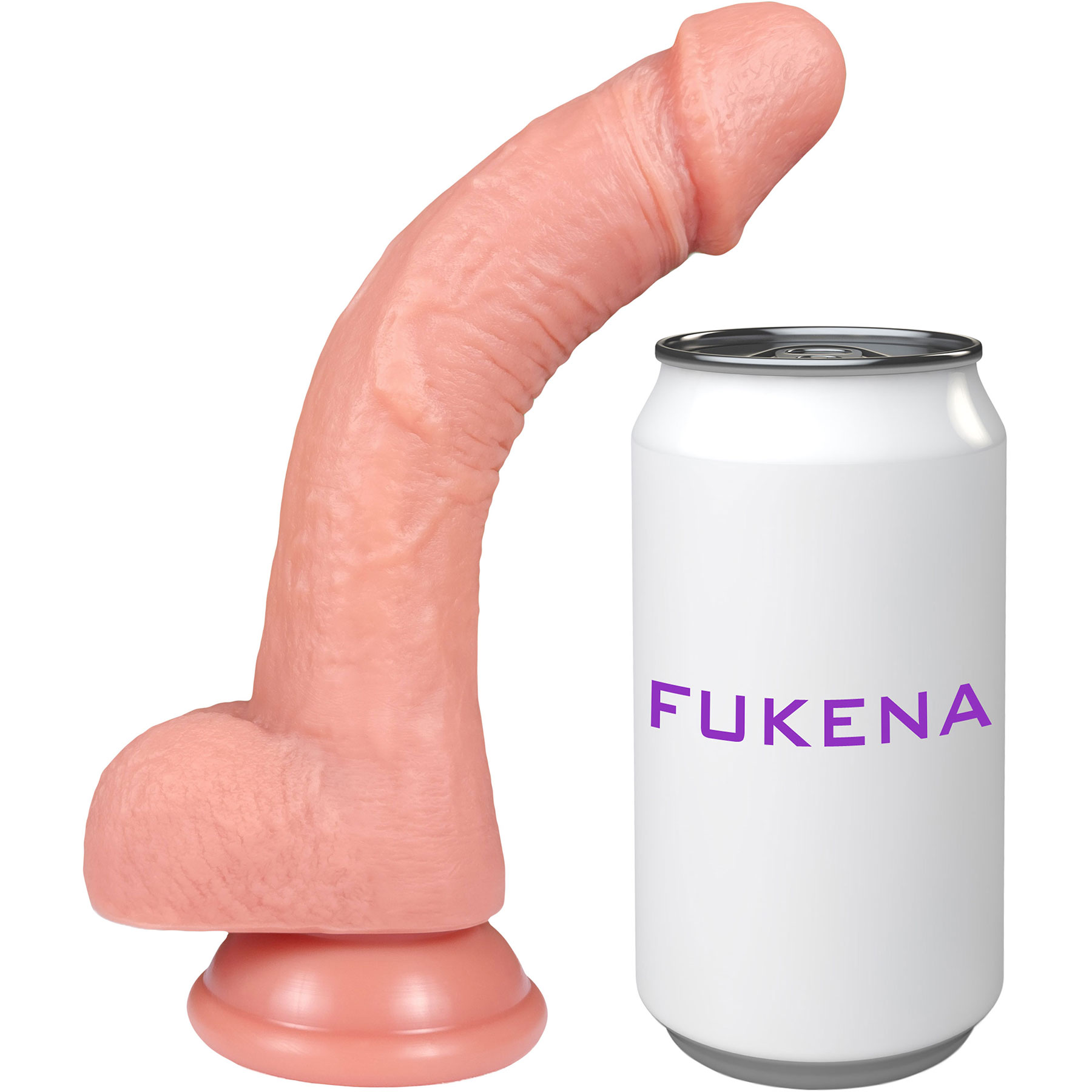 The Locksmith 6.5 Inch Silicone Realistic Poseable Dildo With Balls & Suction Cup Base By Fukena - Vanilla