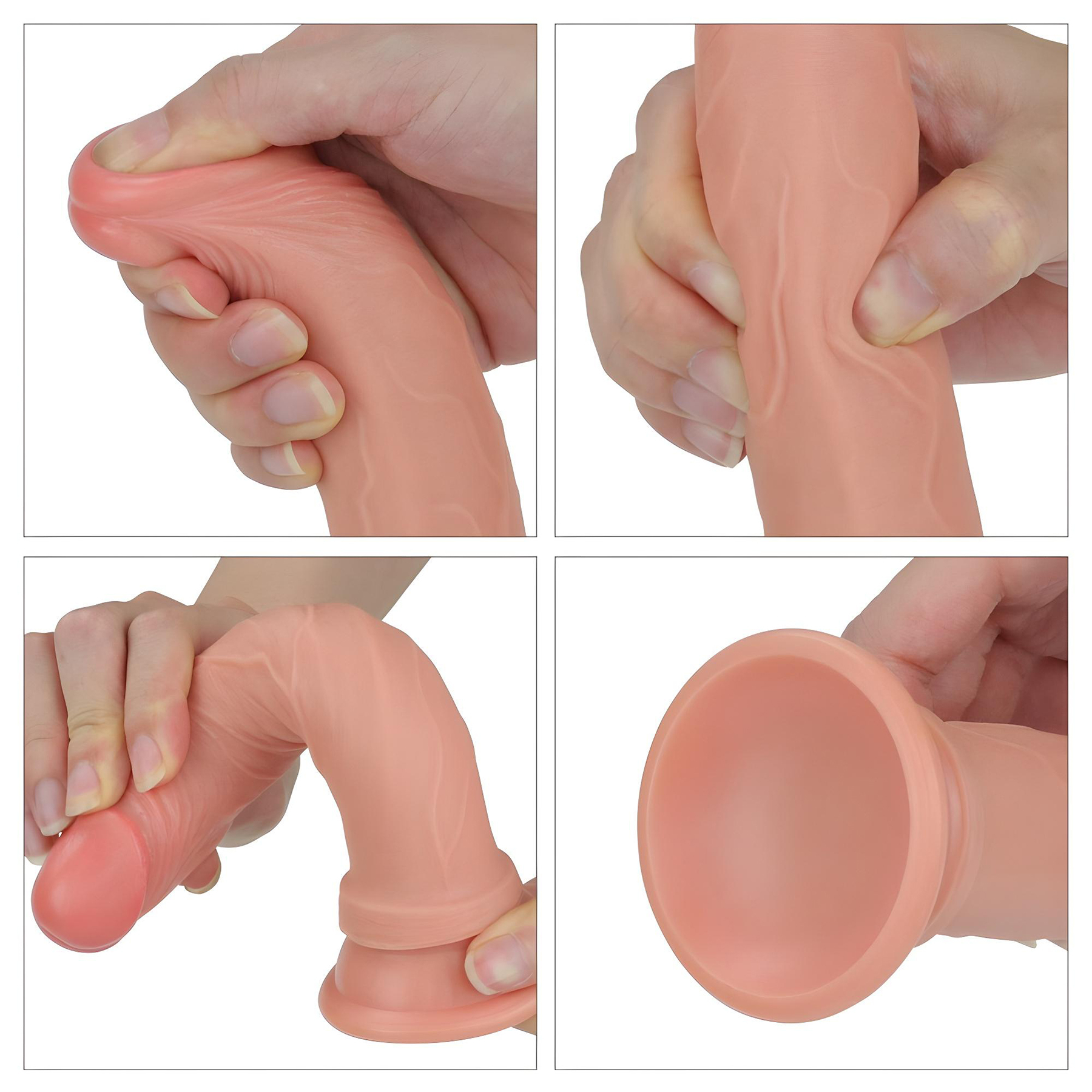 Alpharius Omegon 6.5" Realistic Dual Density Silicone Dildo With Suction Cup - Features Graphic