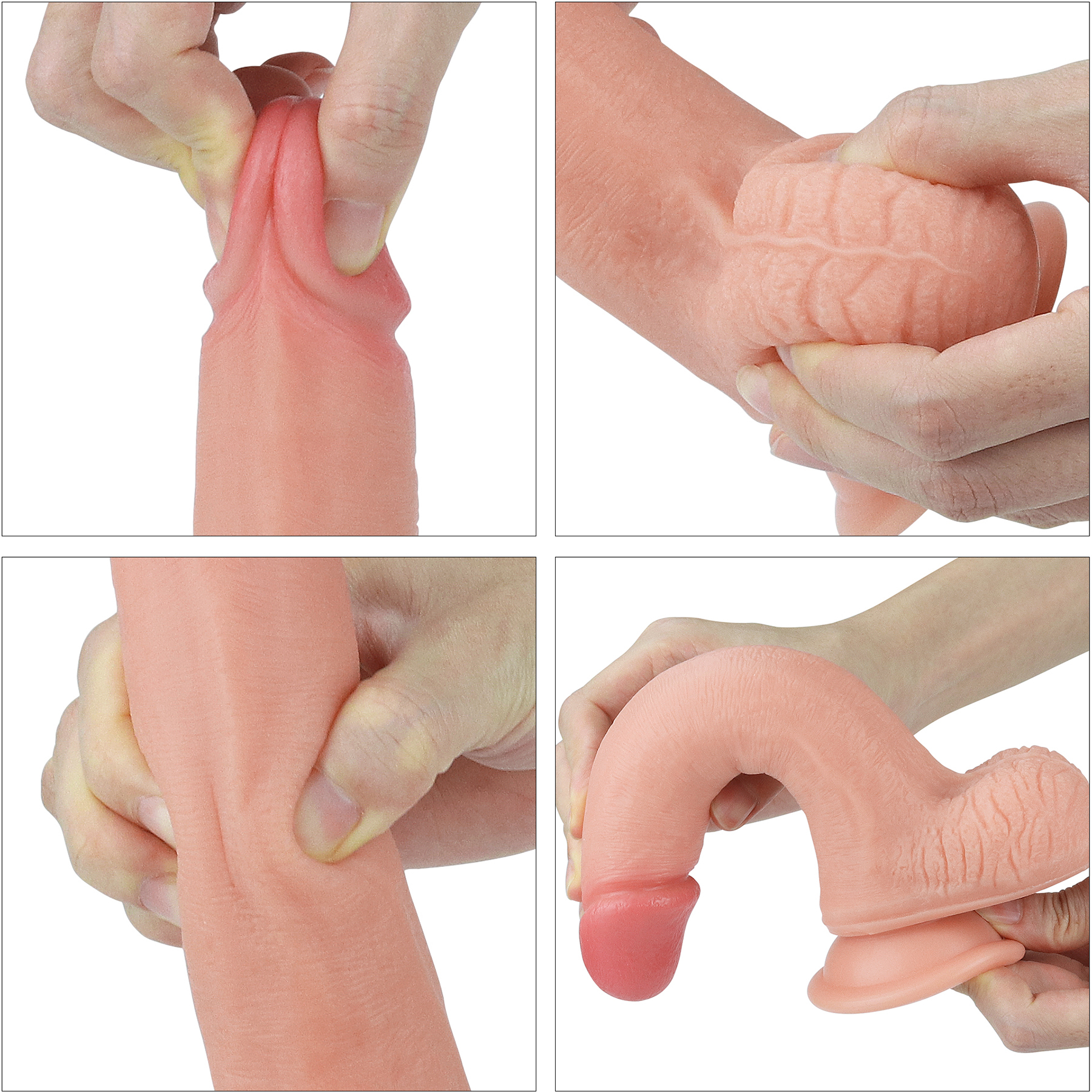 Finubar 6" Realistic Dual Density Silicone Dildo - Flexibility Graphic