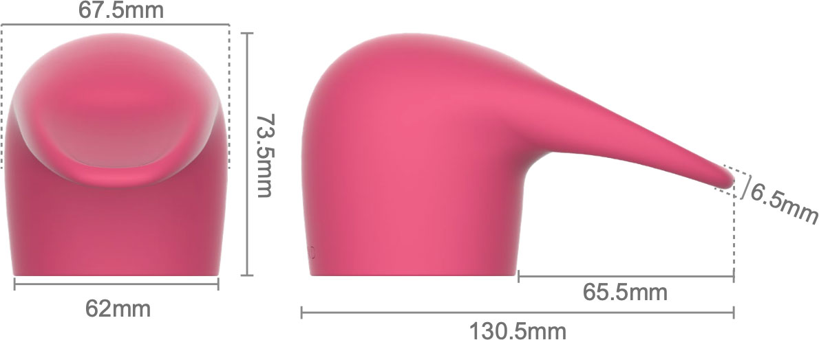 Le Wand Flick Flexible Silicone Wand Attachment - Measurements