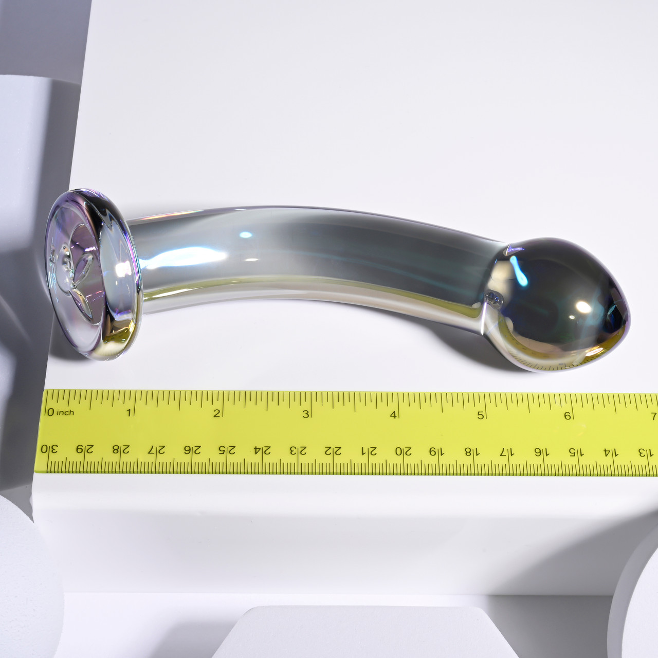 Playboy Pleasure Jewels King G-Spot & P-Spot Glass Dildo - Measurements