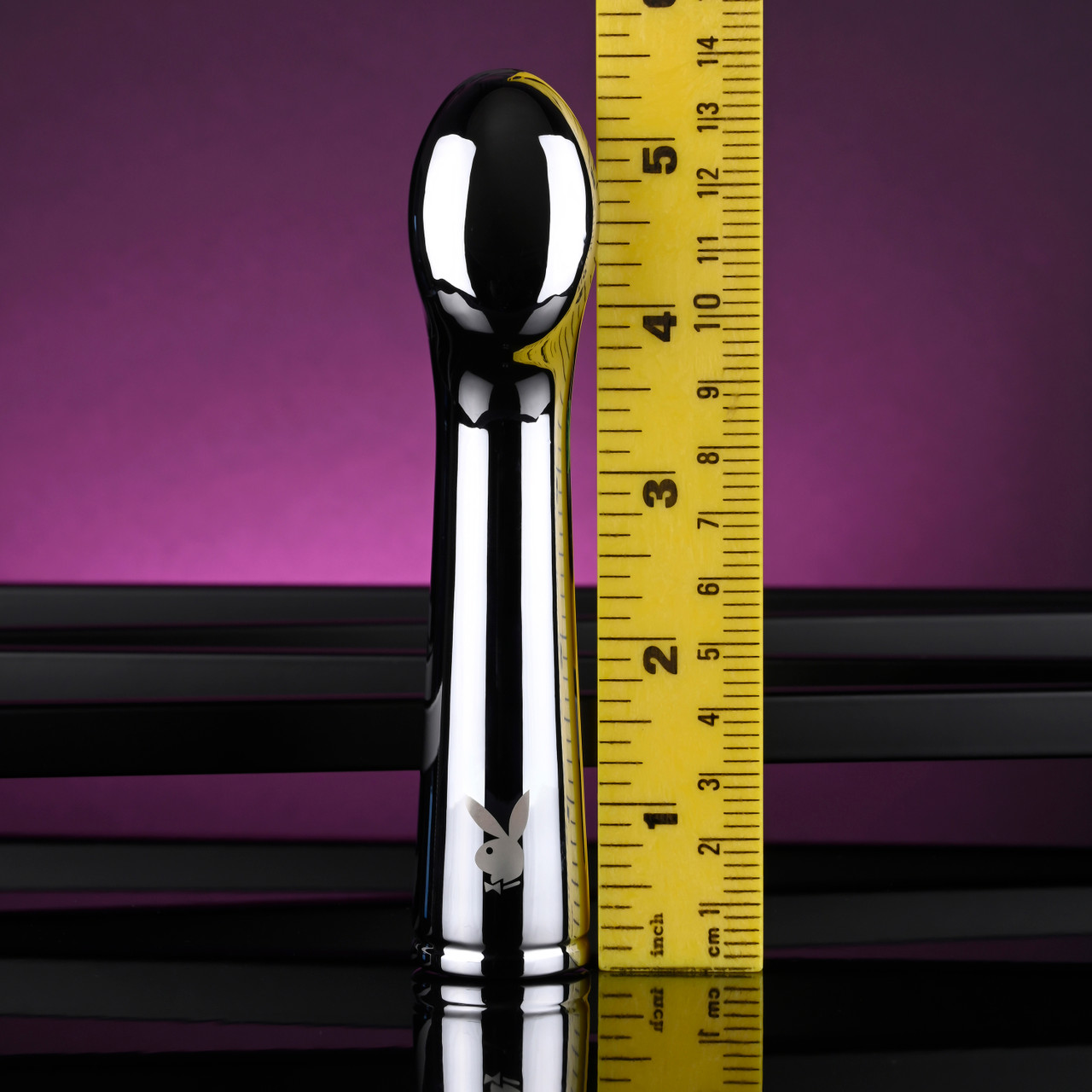 Playboy Pleasure Swoon Rechargeable Waterproof Aluminum Alloy G-Spot Vibrator - Measurements