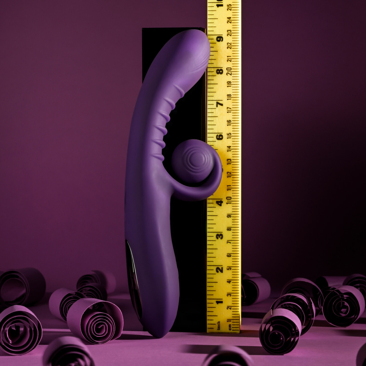 Playboy Pleasure Curlicue Rechargeable Silicone Extendable Spiral Dual Stimulation Vibrator - Measurements