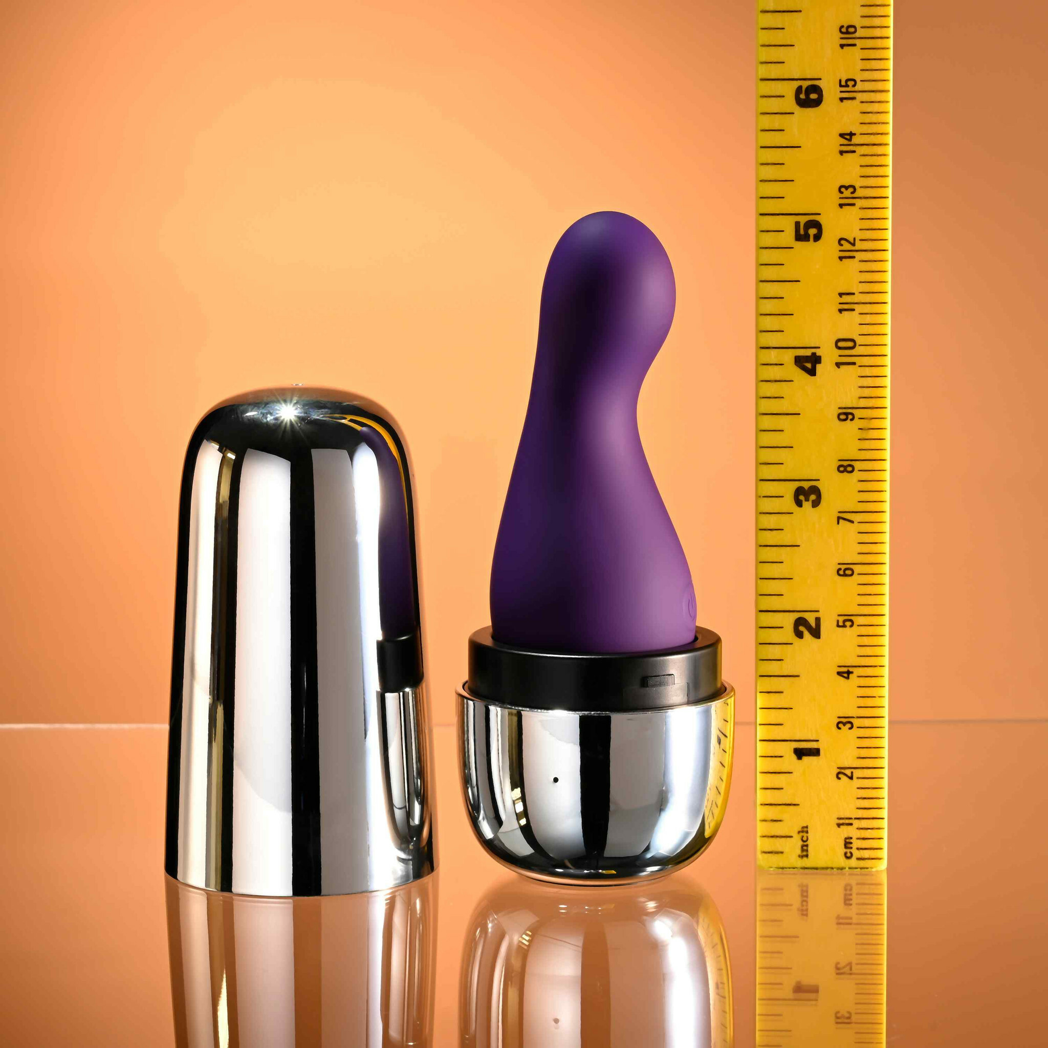 Playboy Pleasure The Jet Set Vibrator Rechargeable Waterproof Silicone Massager With Charging Case - Measurements