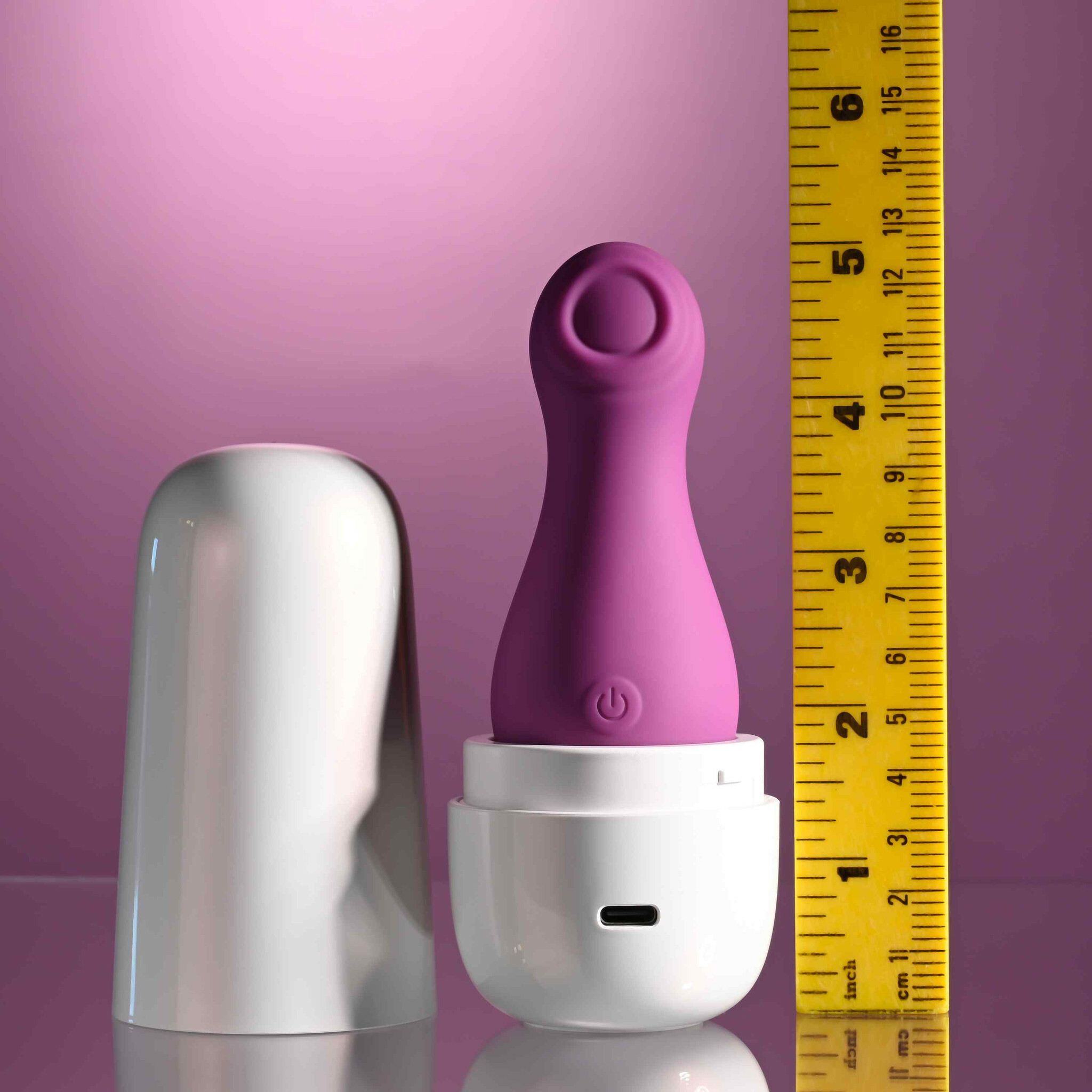 Playboy Pleasure The Jet Set Tapping Rechargeable Silicone Clitoral Stimulator With Charging Case - Measurements