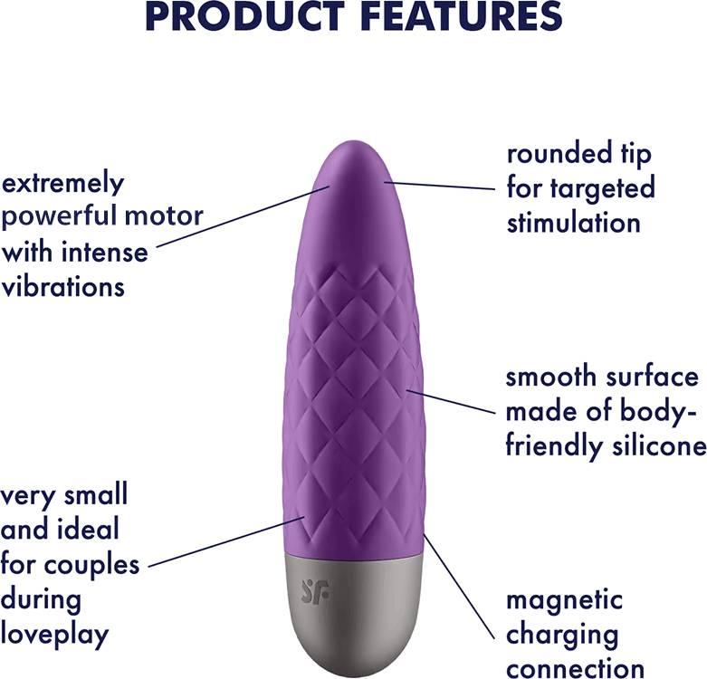 Satisfyer Ultra Power Bullet 5 Silicone Rechargeable Waterproof Bullet Vibrator - Features