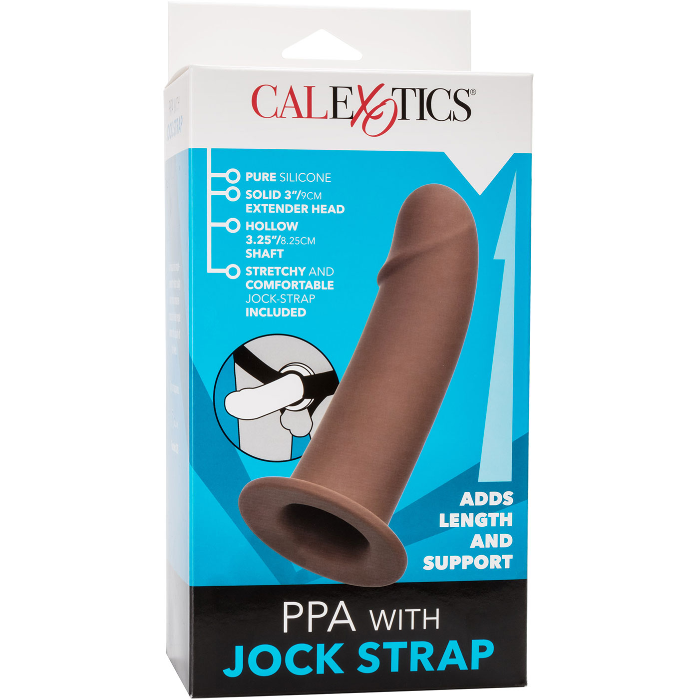 Chocolate Silicone PPA With Jock Strap - Box, Front