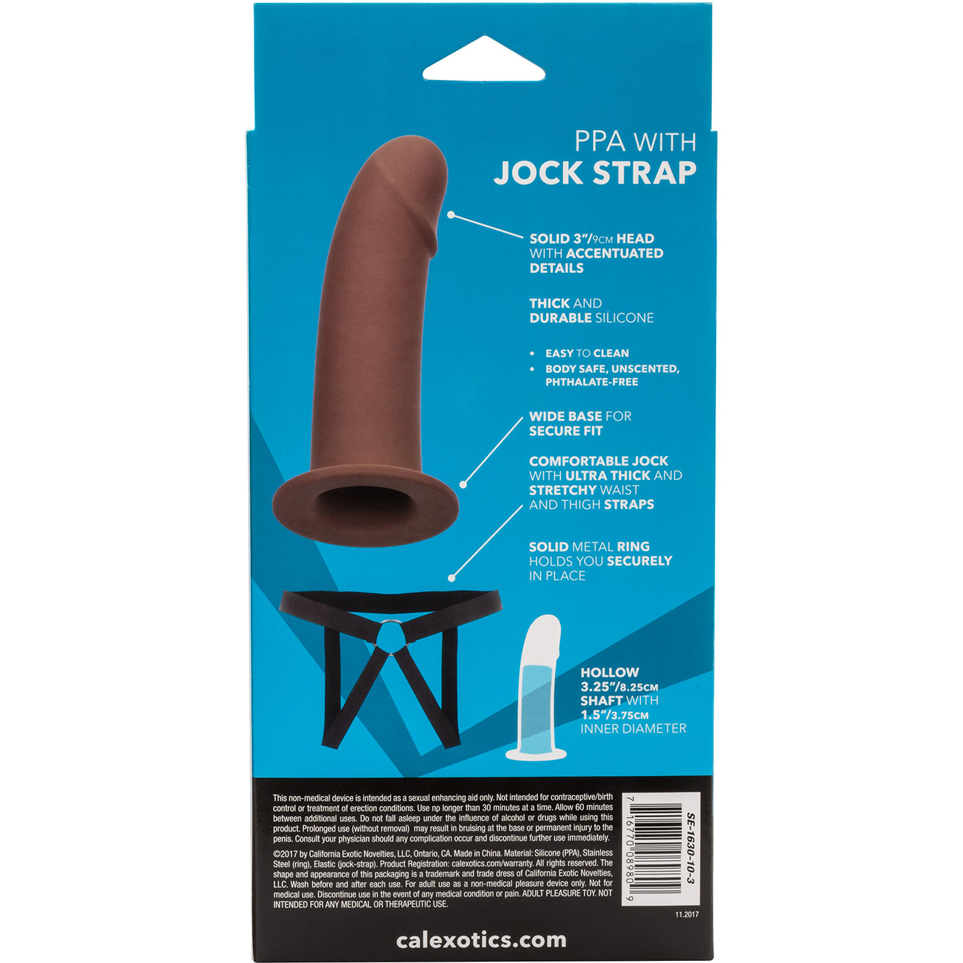 Chocolate Silicone PPA With Jock Strap - Box, Back