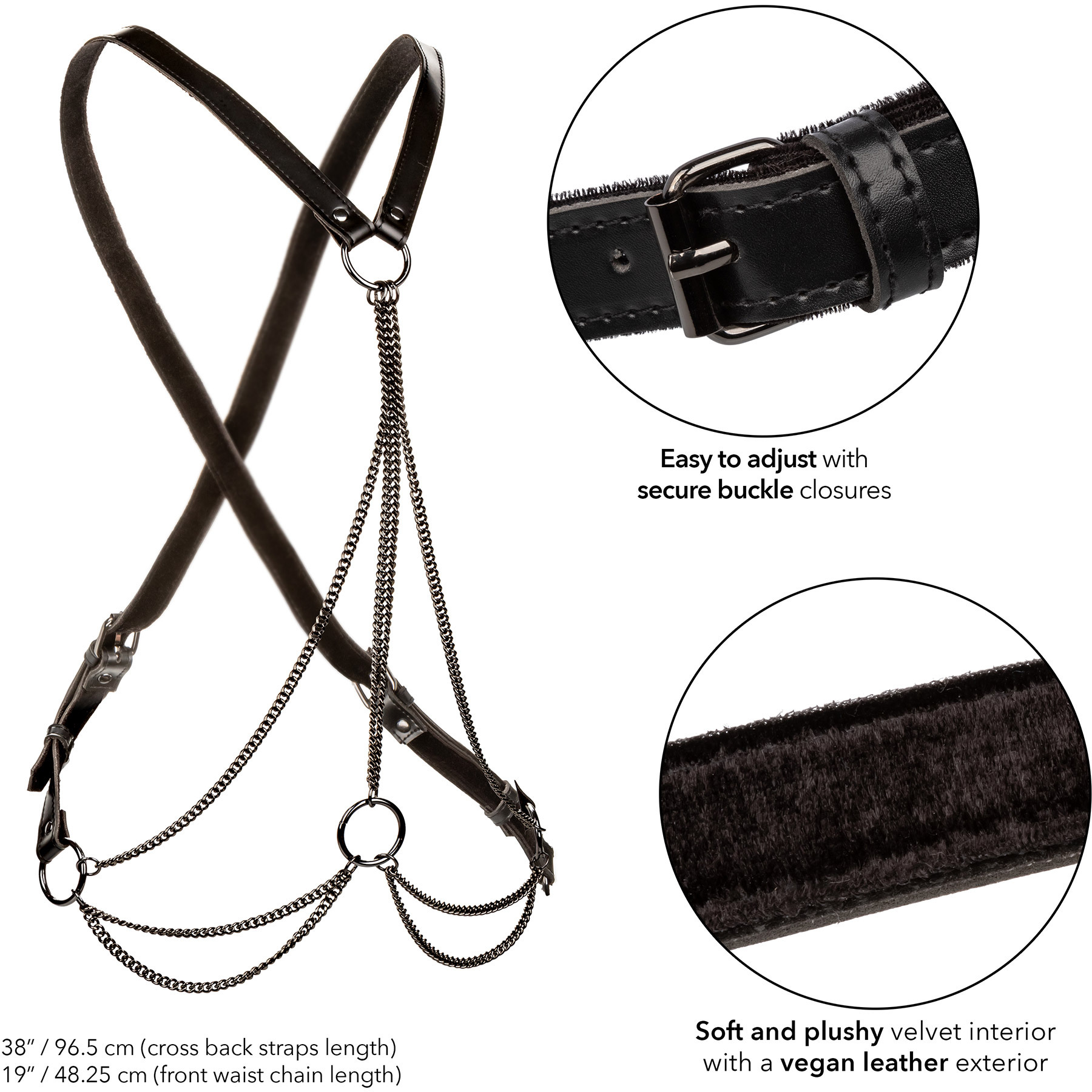 Euphoria Collection Plus Size Multi Chain Harness - Measurements