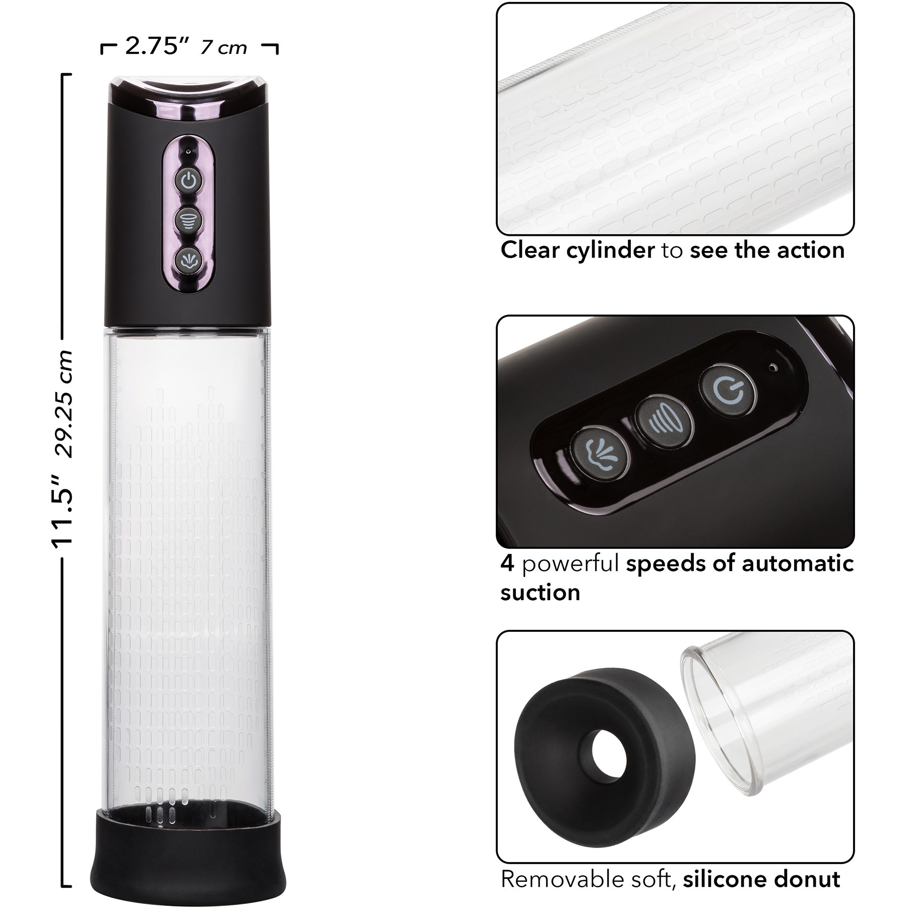 Peak Rechargeable Penis Pump - Measurements