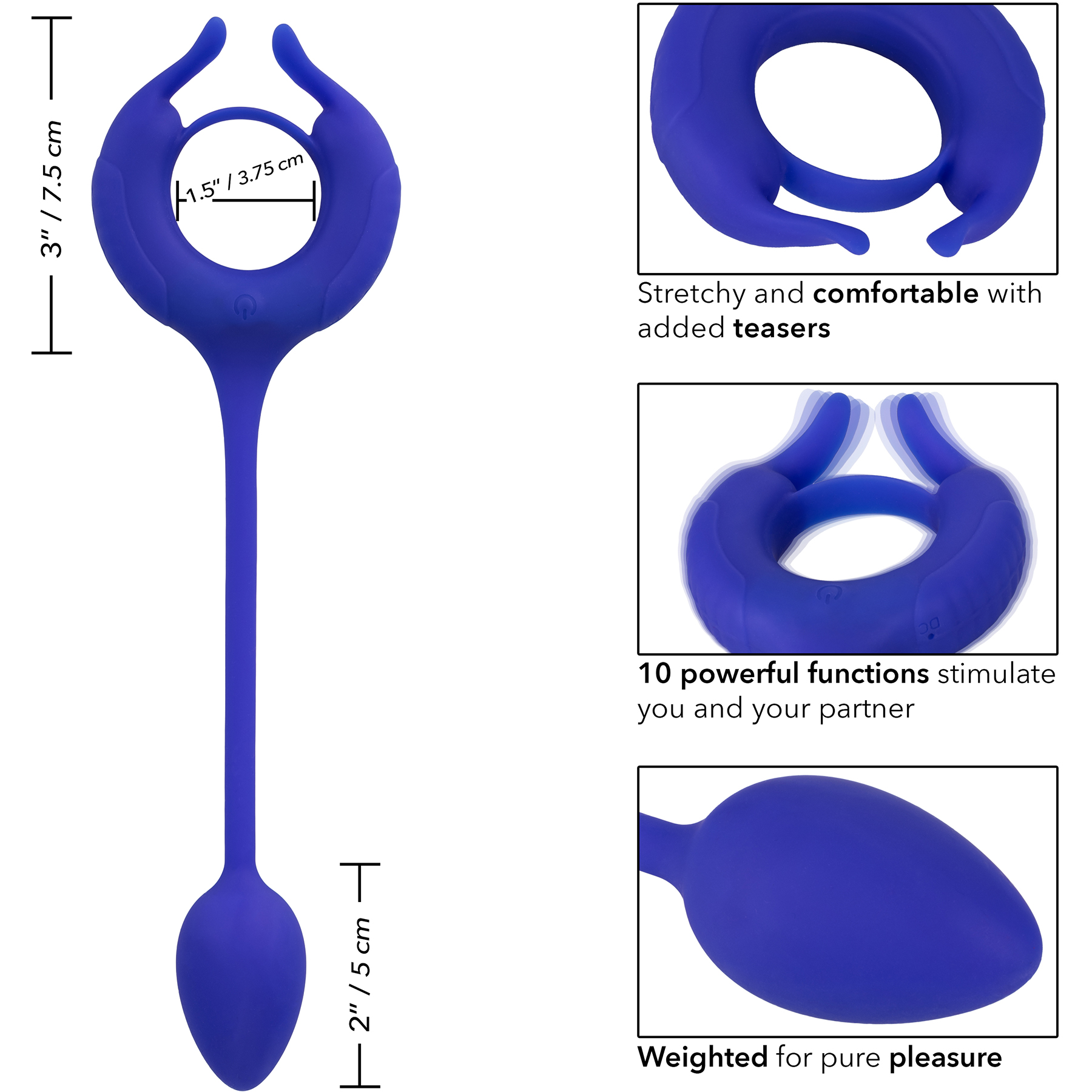 Admiral Plug and Play Weighted Cock Ring - Measurements