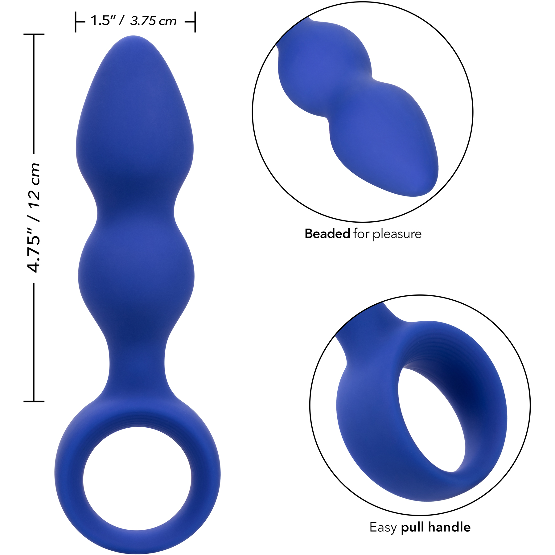 Admiral Advanced Beaded Silicone Anal Probe - Measurements