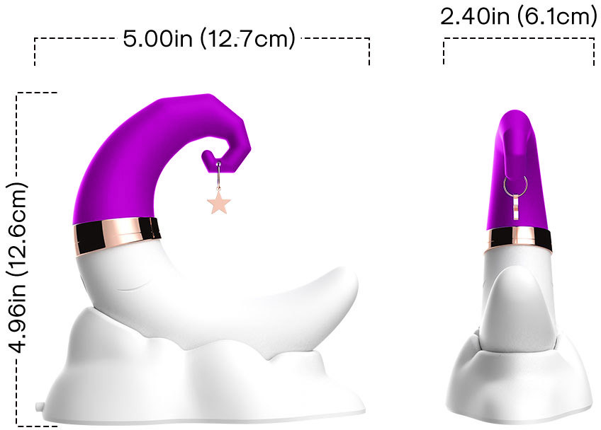 Happy Moon Rechargeable Pleasure Air Clitoral Stimulator With G-Spot Vibrator - Dimensions