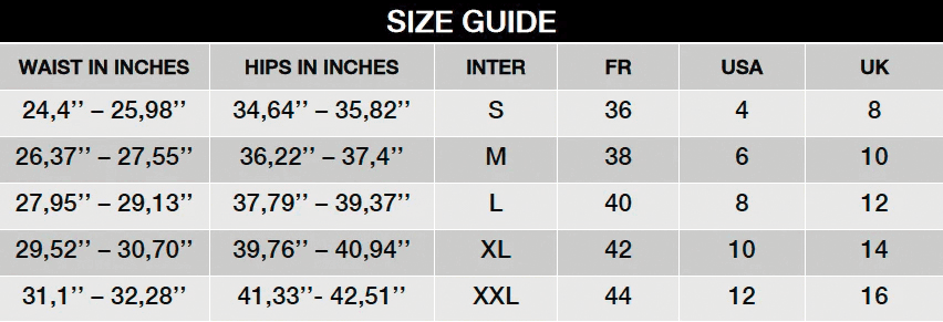 Diva Harness Size Chart