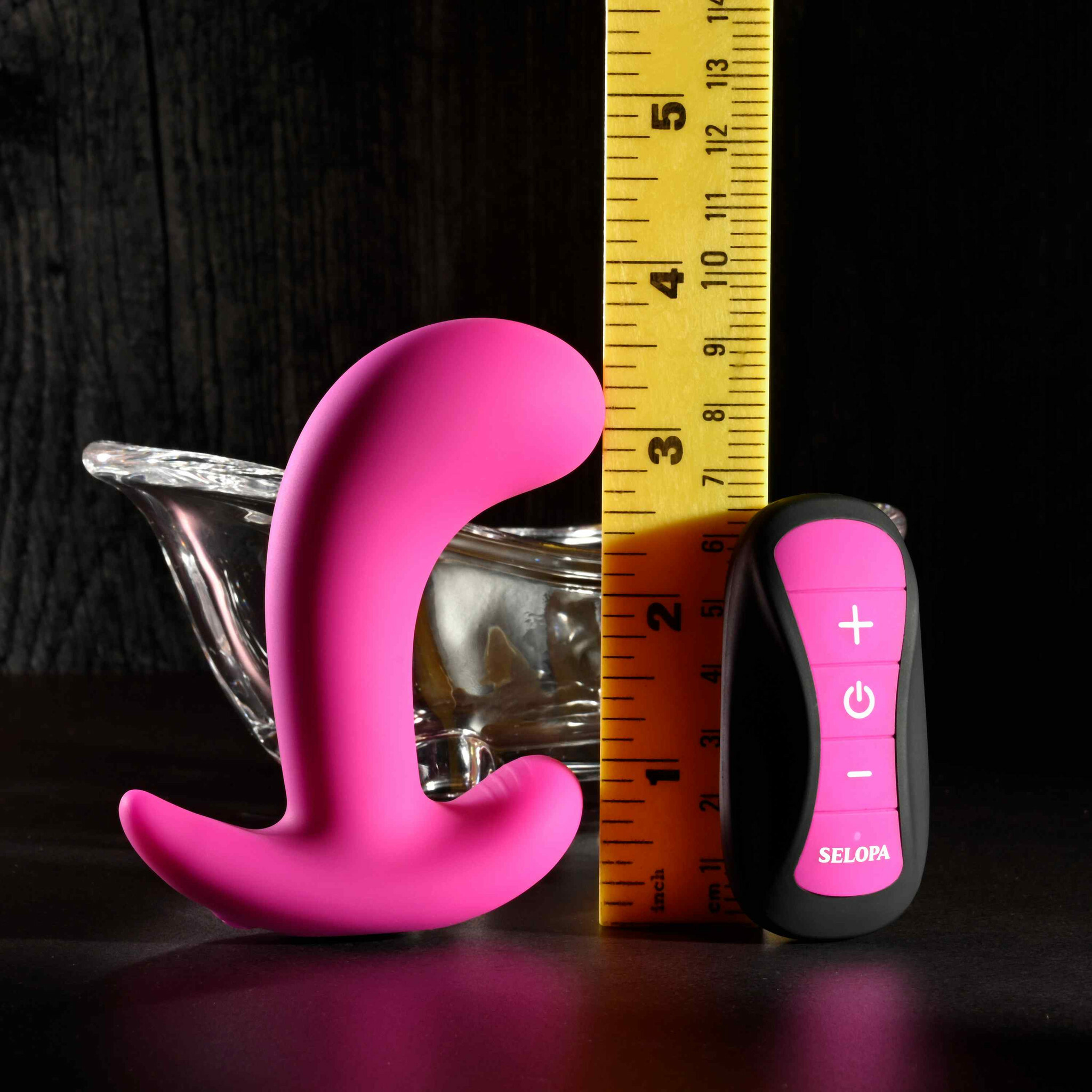 Selopa Hooking Up Rechargeable Waterproof Silicone Vibrating Prostate Massager With Remote - Measurements