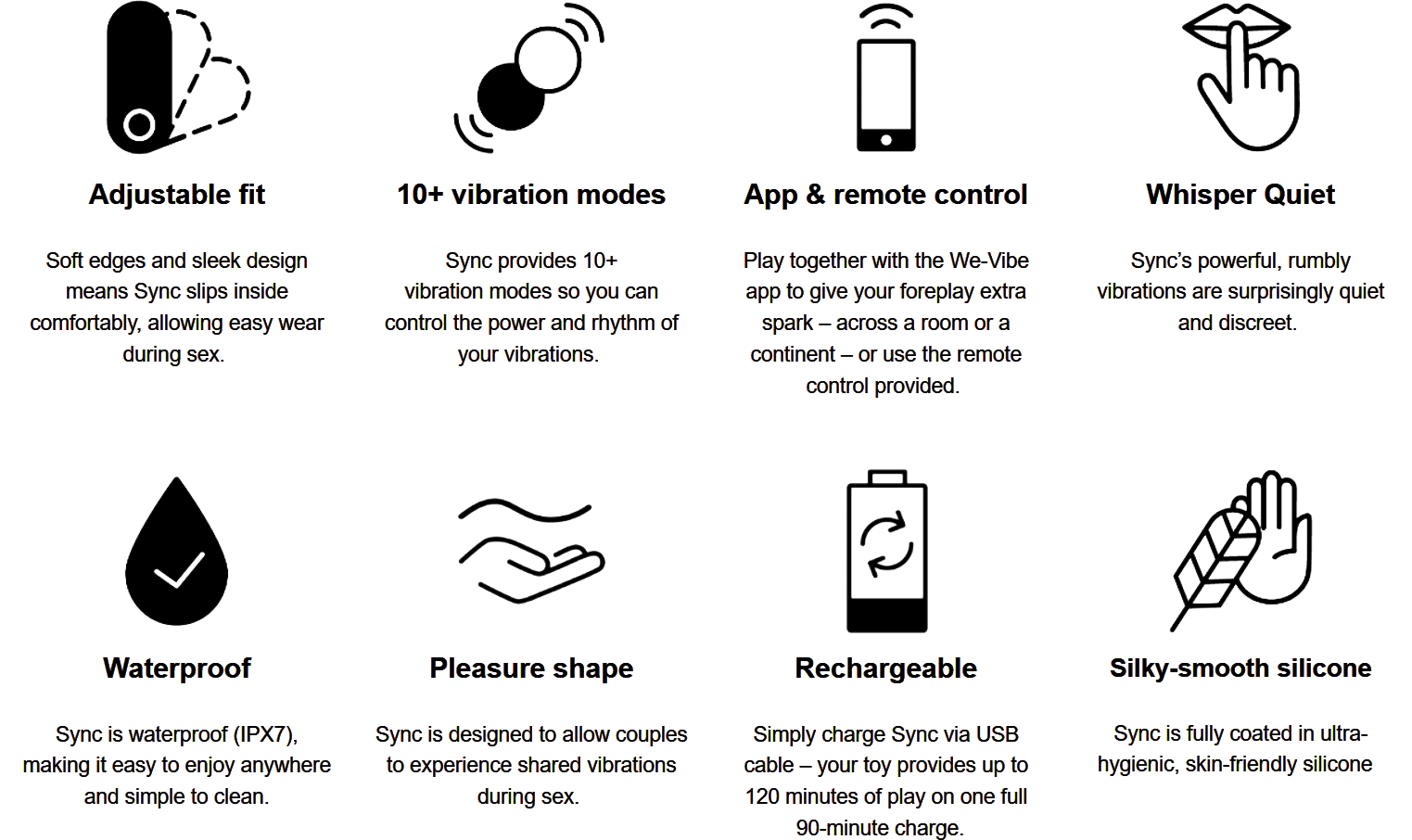 We-Vibe Sync Feature Icons