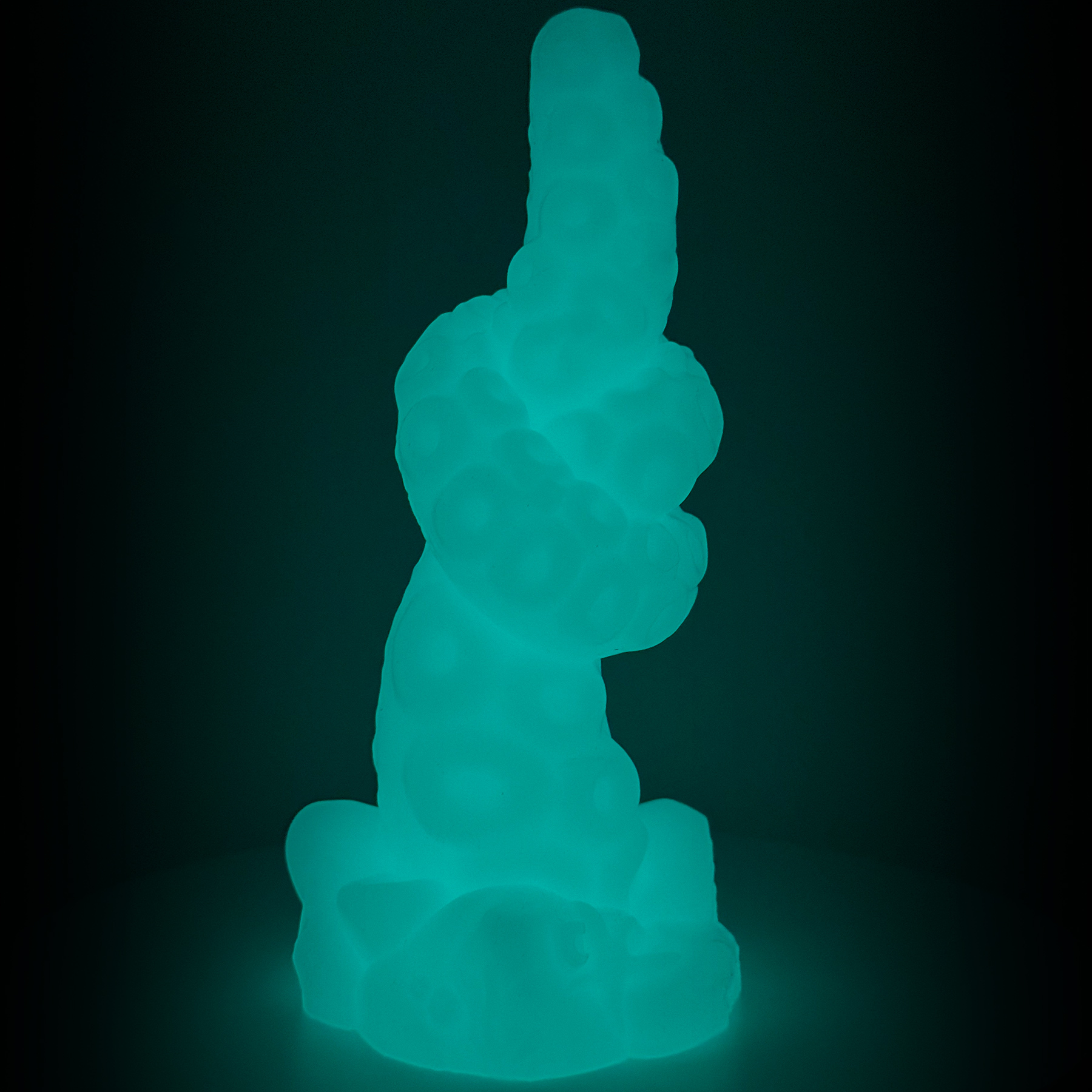 Uncover Creations Glow In The Dark Tentacle Knot II  8" Silicone Fantasy Dildo - Glow In The Dark Image