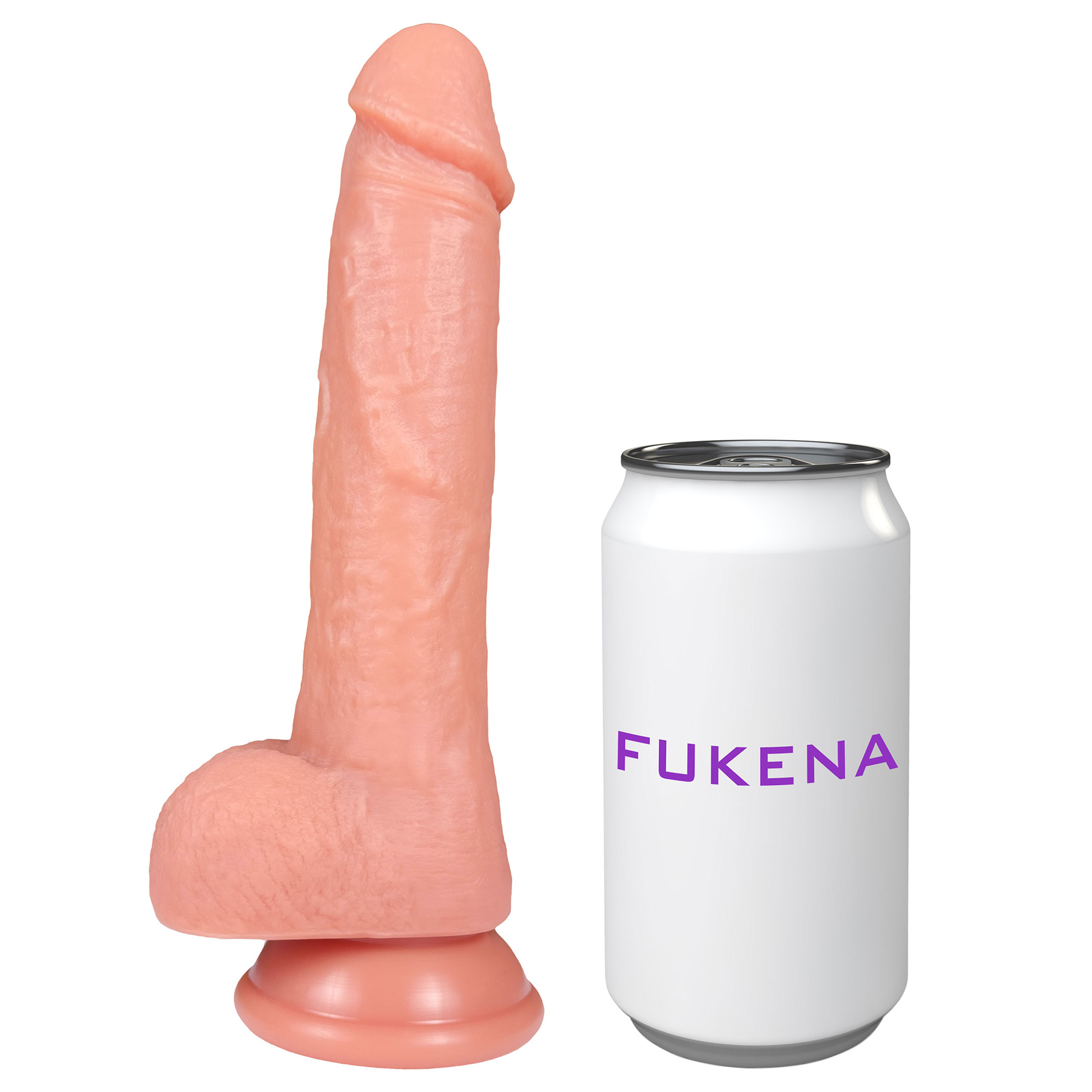 The Handyman 6.5 Inch Silicone Ultrarealistic Dildo With Balls & Suction Cup Base By Fukena - Measurements