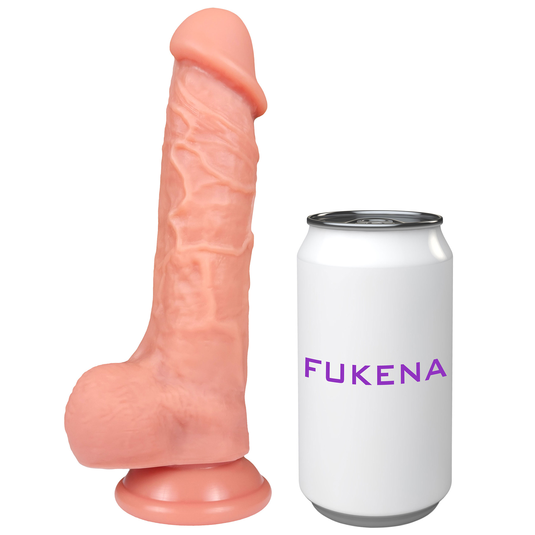 The Millionaire 6.25 Inch Silicone Ultrarealistic Dildo With Balls & Suction Cup Base By Fukena - Measurements