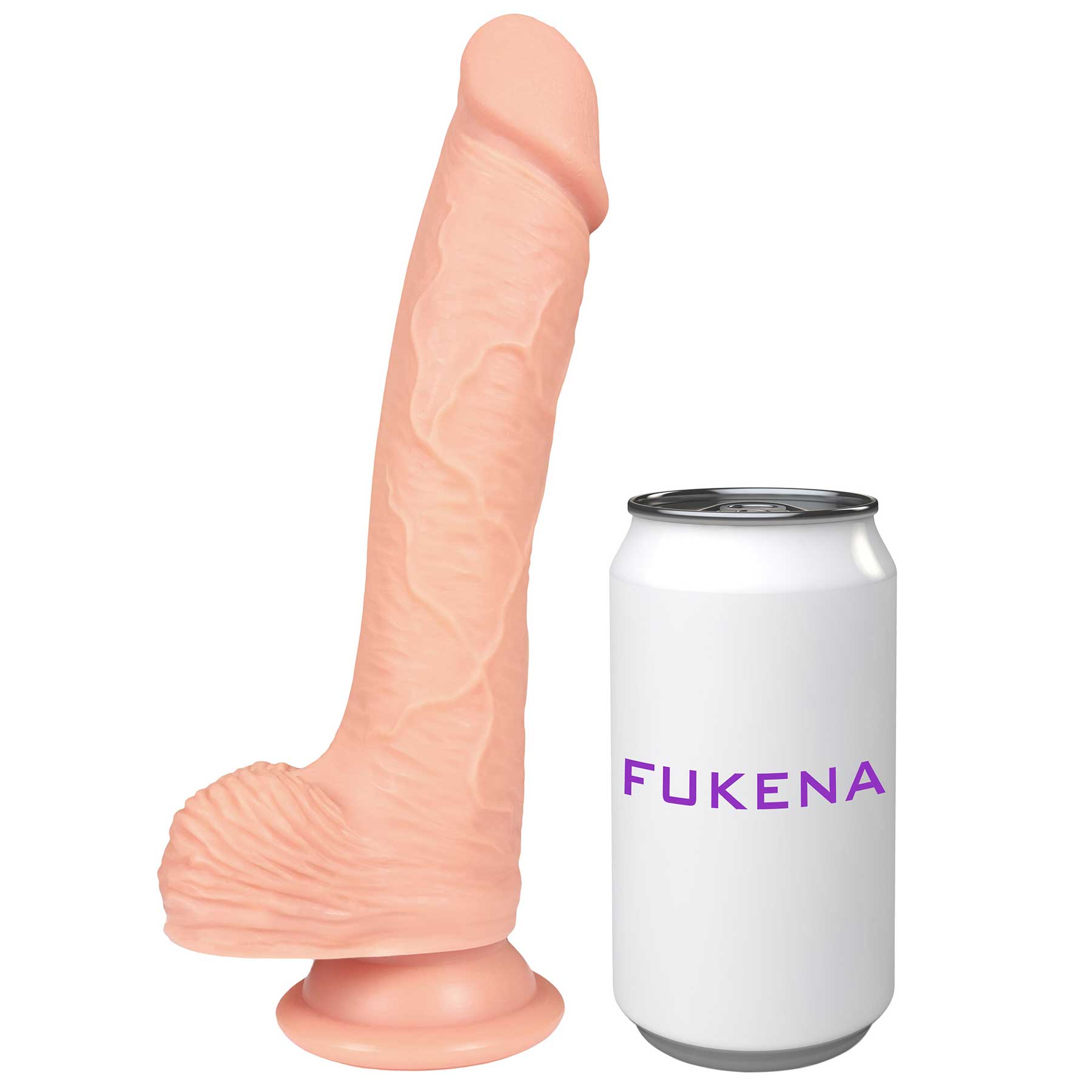 The Seaman 7.5 Inch Silicone Realistic Dildo With Balls & Suction Cup Base By Fukena - Measurements