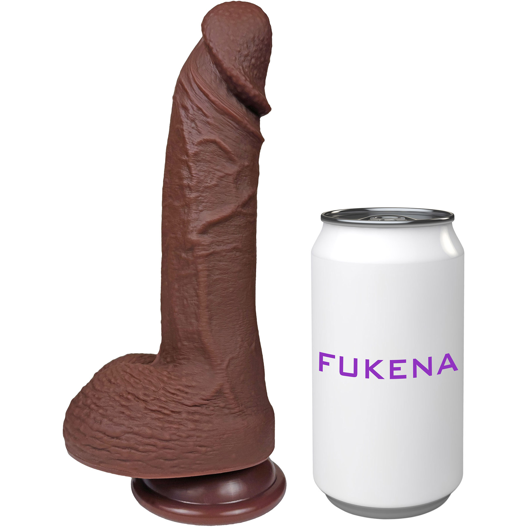 The Thriller 6.5 Inch Silicone Realistic Dildo With Balls & Suction Cup Base - Measurements