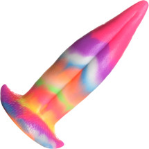 Unicorn Tongue Rainbow Glow In The Dark 7.4" Silicone Suction Cup Dildo By Creature Cocks