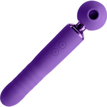 Revel Fae Rechargeable Silicone Vibrating Air Pulse Clitoral Stimulator With Thruster - Purple