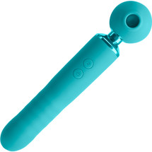 Revel Fae Rechargeable Silicone Vibrating Air Pulse Clitoral Stimulator With Thruster - Teal