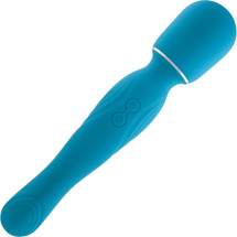 Gender X Double the Fun Rechargeable Waterproof Double Ended Silicone Wand Vibrator - Teal