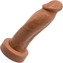 BIG Daddy Duncan Large 8" Platinum Silicone Realistic Dildo By Dee's Big Daddies - Caramel