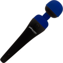 PalmPower Recharge Waterproof Wand Massager With Removable Silicone Cap - Blue