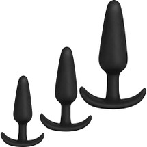 MERCI Tush Trainer 3-Piece Silicone Butt Plug Kit By Doc Johnson - Black
