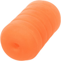 Pop Sock! Ribbed Reversible Open Ended Penis Stroker By CalExotics - Orange