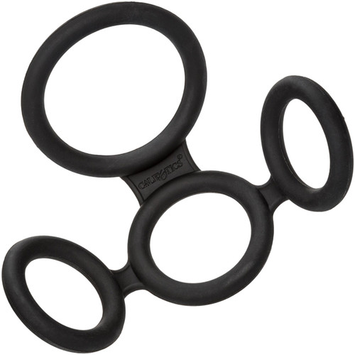 Big Man's Spreader Ring Black 4 Point Penis Ring System - Romantic Blessings