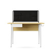 FREEMONT WHITE & LIGHT OAK DESK WITH FABRIC STORAGE