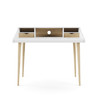 YEOVIL WHITE & LIGHT OAK DESK