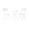 Cosco Bristo 3 Piece Folding Chair Set, White