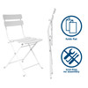 Cosco Bristo 3 Piece Folding Chair Set, White