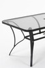 Cosco Paloma Steel Dining Table, Dark Gray Steel Frame, Tempered Glass Table Top