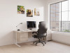 Impulse Cantilever Straight Desk With Single Fixed Pedestal 2 Drawer
