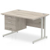 Impulse Cantilever Straight Desk With Single Fixed Pedestal 2 Drawer