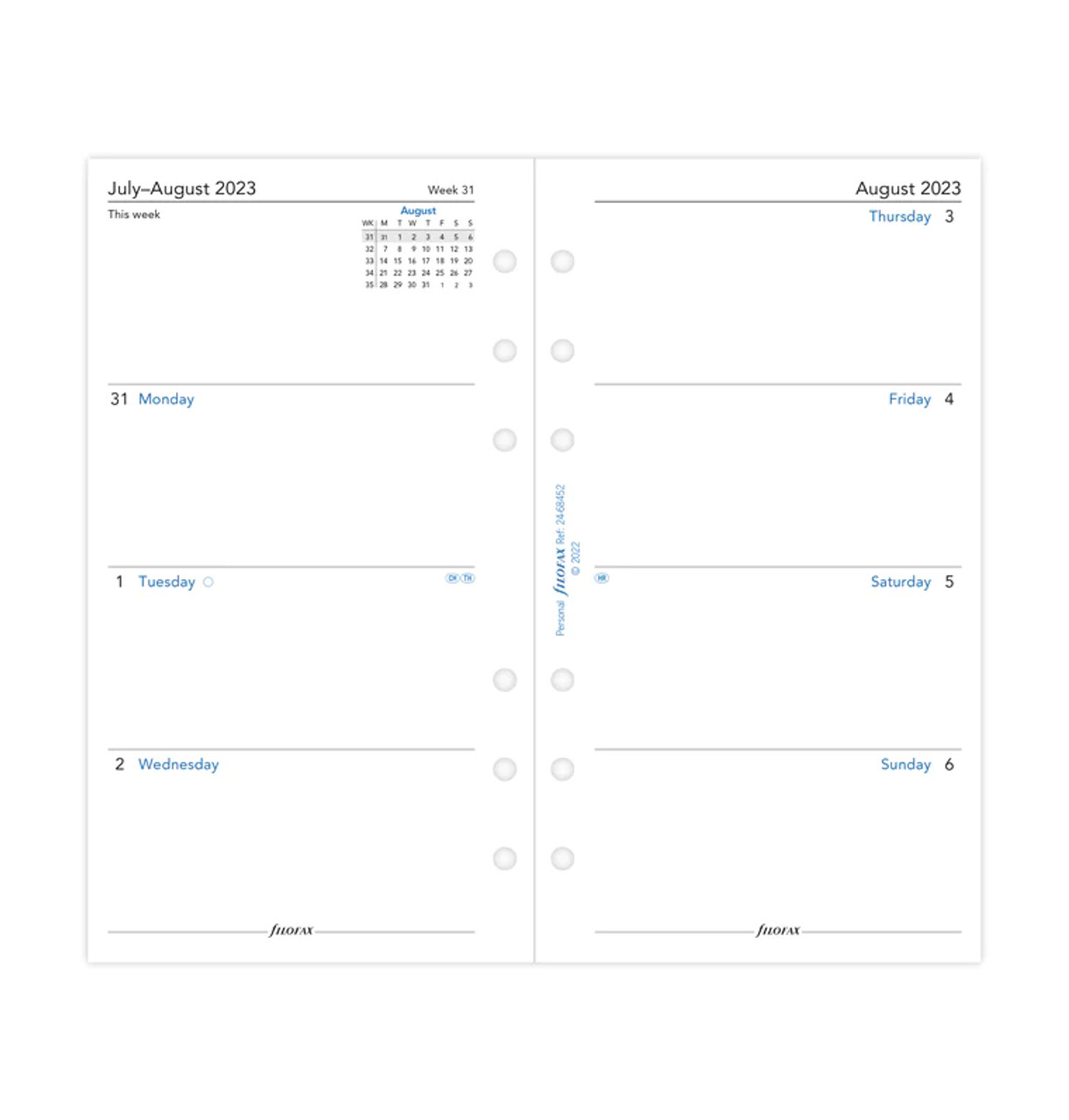 Week On One Page Diary - Personal 2024 English - Biz+ Stationery Superstore