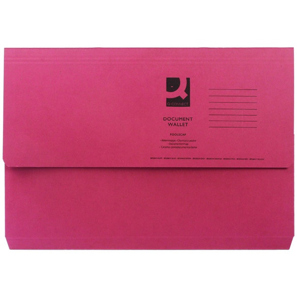 Q-CONNECT DOCUMENT WALLET FOOLSCAP RED (PACK OF 50)