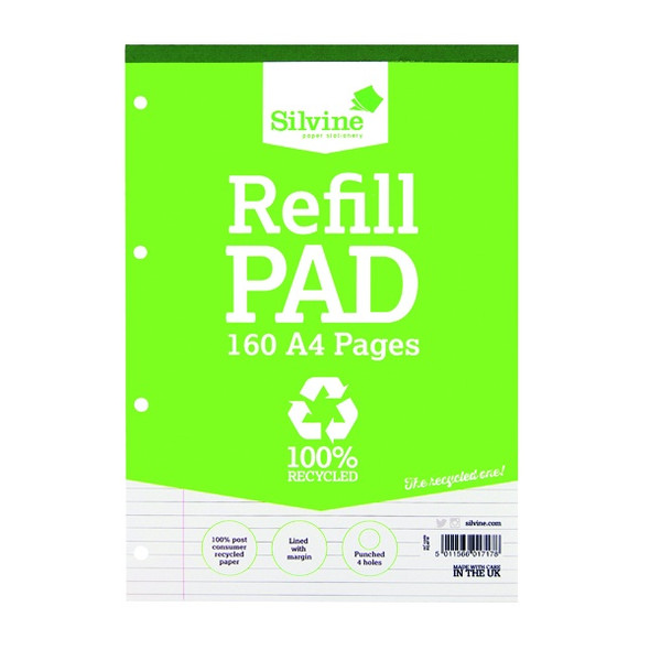 Refill Pad A4 Silvine Recycled Single