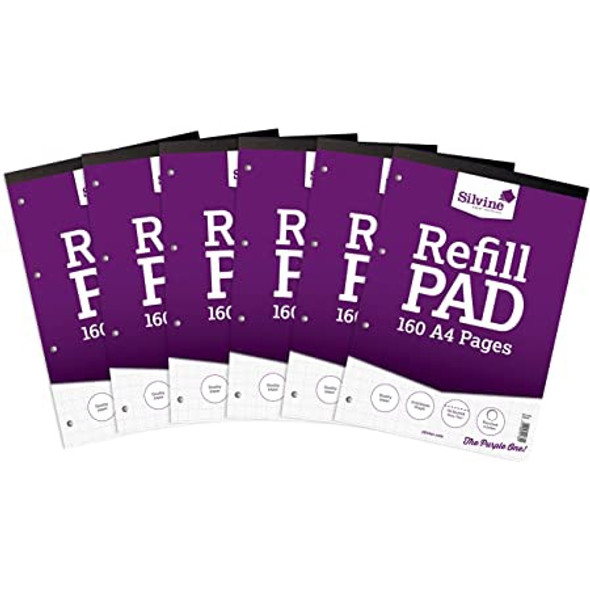 Refill Pad A4 Silvine Graph (Pack of 6)