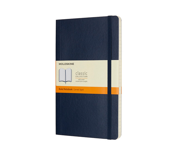 MOLESKINE LARGE RULED SAPPHIRE BLUE SOFT COVER