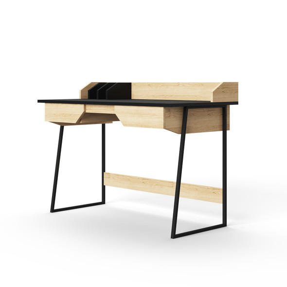 SALISBURY OAK & BLACK WORK DESK