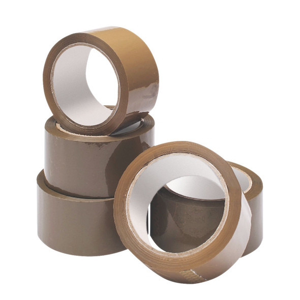 POLYPROPYLENE PACKAGING TAPE 48X40M BROWN (PACK OF 6)