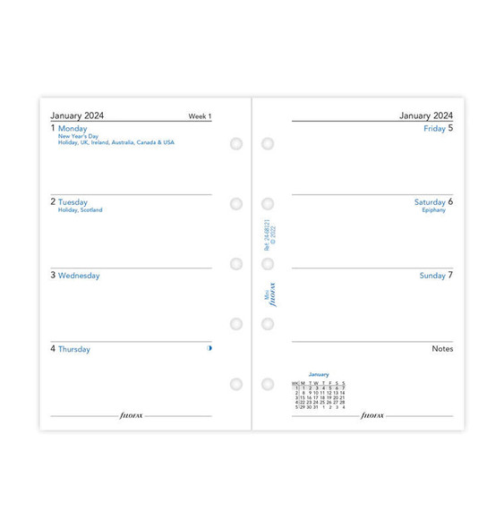 Week On Two Pages Diary - Mini 2024 English