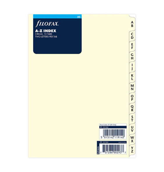 Cotton Cream A-Z Dividers - A5